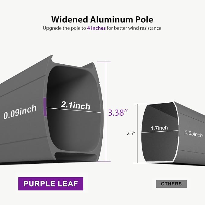 PURPLE LEAF Sunbrella Patio Umbrella 12FT Outdoor Umbrella Spectrum Denim | - Image 7