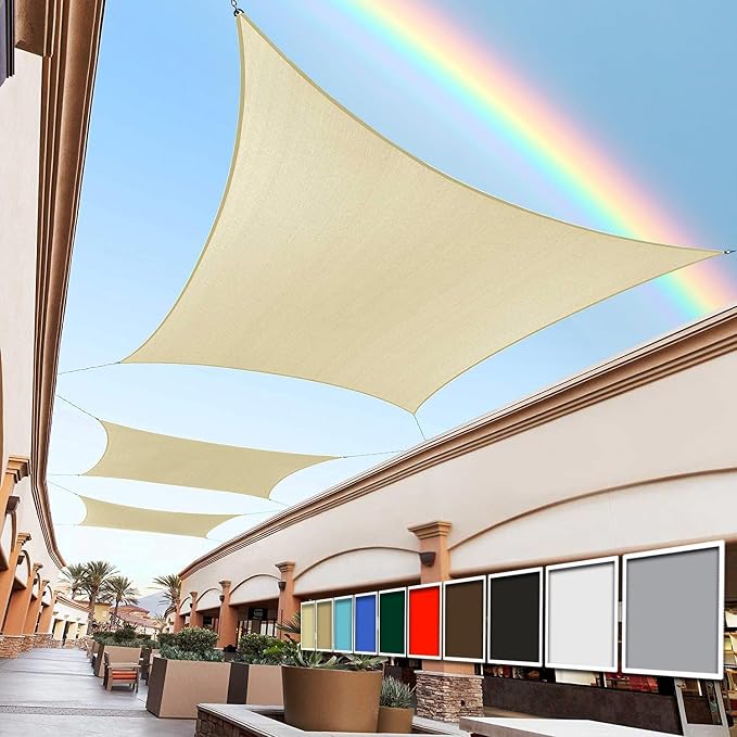 Royal Shade 10' x 23' Custom Size Beige Rectangle Sunshade Sail by RoyalShade