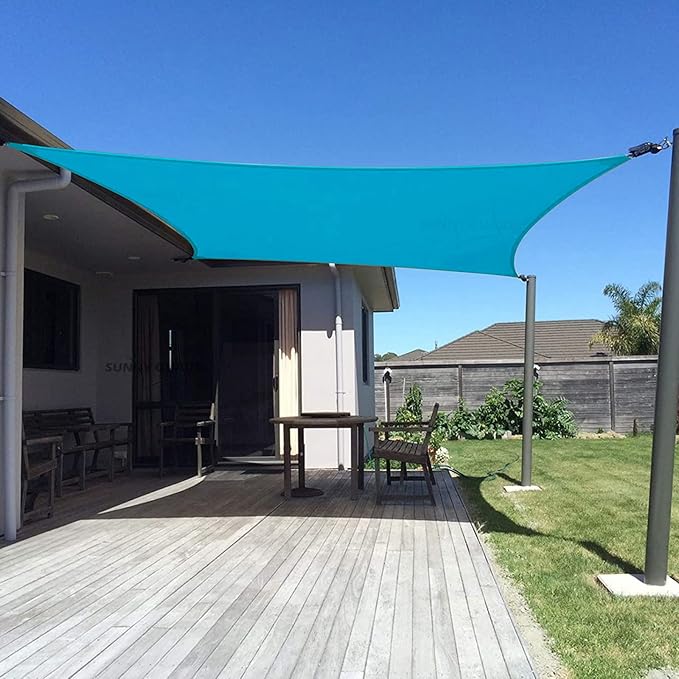 SUNNY GUARD Custom Size 12'x28' Rectangle Turquoise Blue UV Block Sunshade by SUNNYGUARD