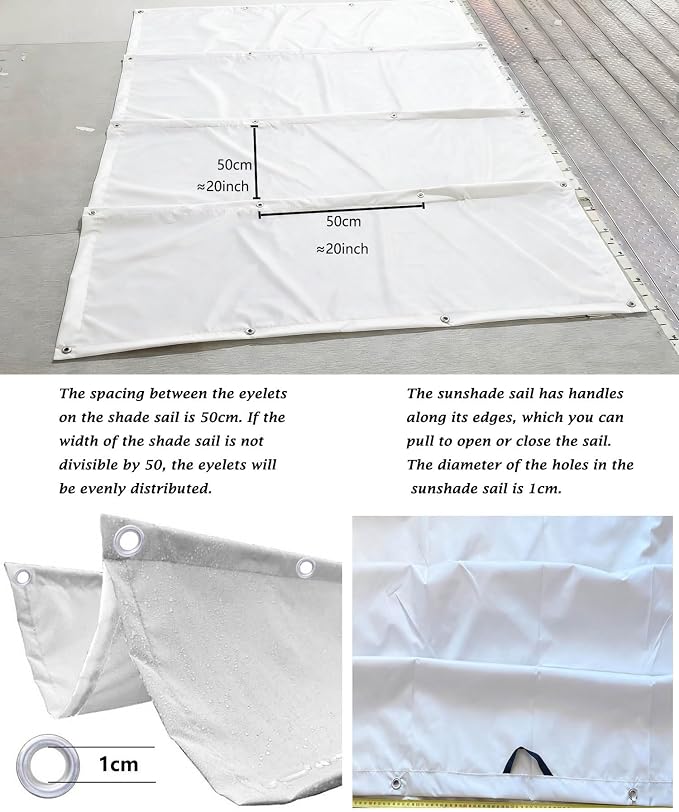 Retractable Sun Shade Sail 8' x 15' Waterproof Wave Pergola Shade Cover - Image 4
