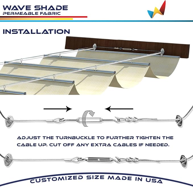 Windscreen4less 7' x 27' Retractable Sun Shade Canopy Cover Sliding Wave Shade - Image 6