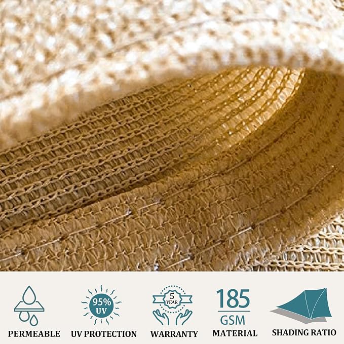 Shade&Beyond 9'x15' Sun Shade Sail Canopy Rectangle, UV Block Breathable Curved - Image 3