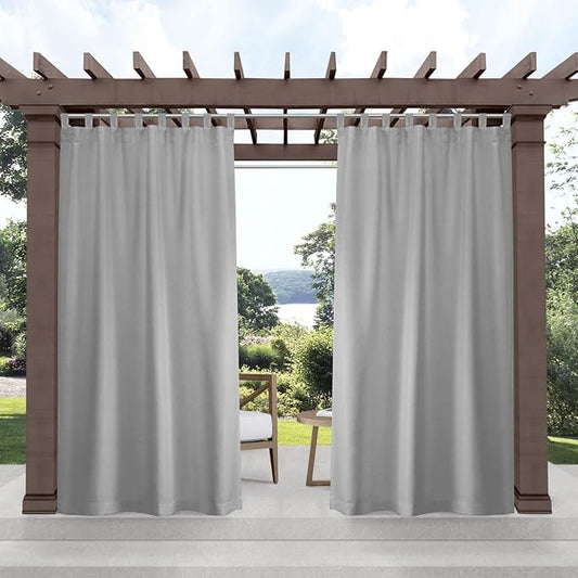Exclusive Home Cabana Solid Indoor/Outdoor Light Filtering Hook-and-Loop Tab by TownCountryLiving