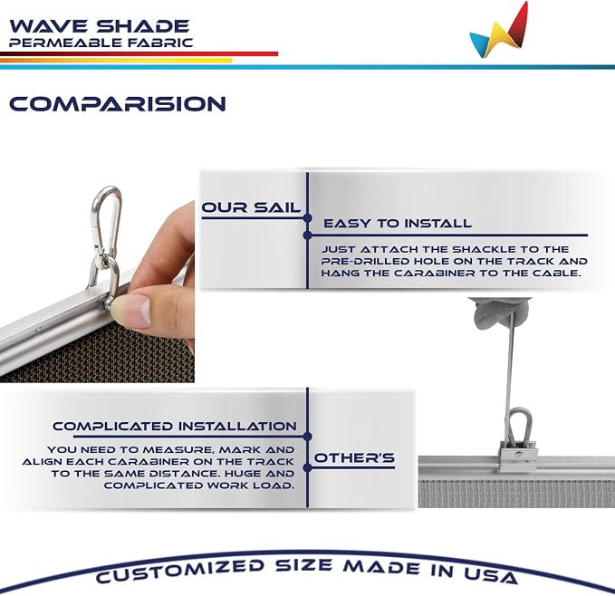Windscreen4less 4' x 26' Retractable Sun Shade Canopy Cover Sliding Wave Shade - Image 5