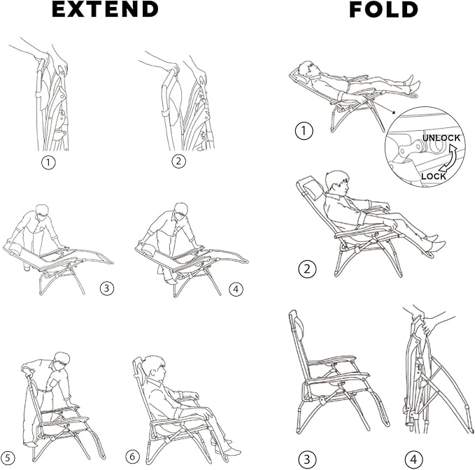 Colegence Oversized Padded Zero Gravity Chair, 400 lb, 0-170° locking recline - Image 6
