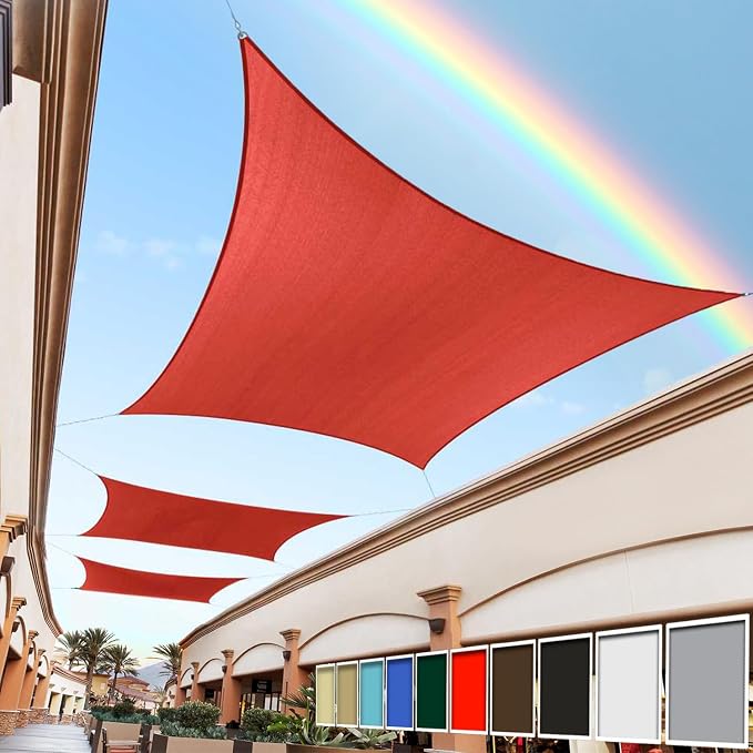 Royal Shade 10' x 13' Red Rectangle Square Sun Shade Sail Order to Make by RoyalShade