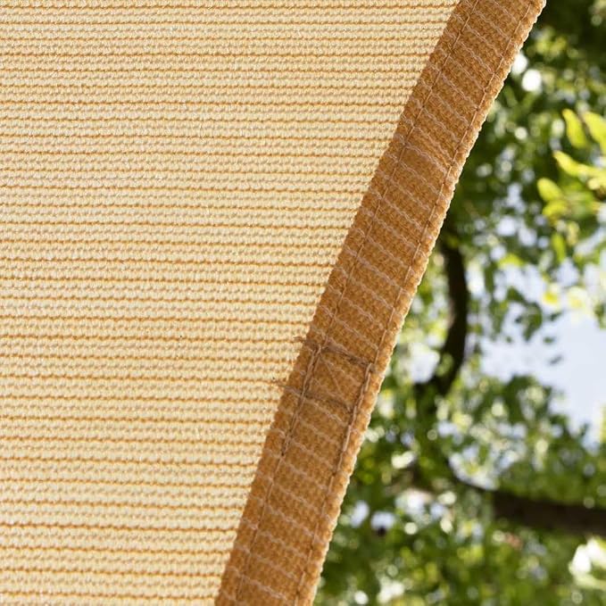 Amgo Custom Size 7' x 14' Beige Rectangle Square Sun Shade Sail UPF50+ - Image 9