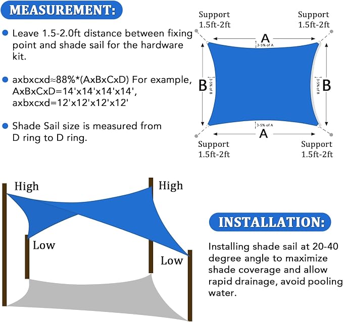 Shade&Beyond 8'x8' Sun Shade Sail Canopy Square, UV Block Breathable Curved - Image 6