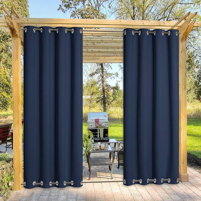 NICETOWN Outdoor Curtain for Patio Waterproof, Rustproof Top and Bottom Grommet by NICETOWN