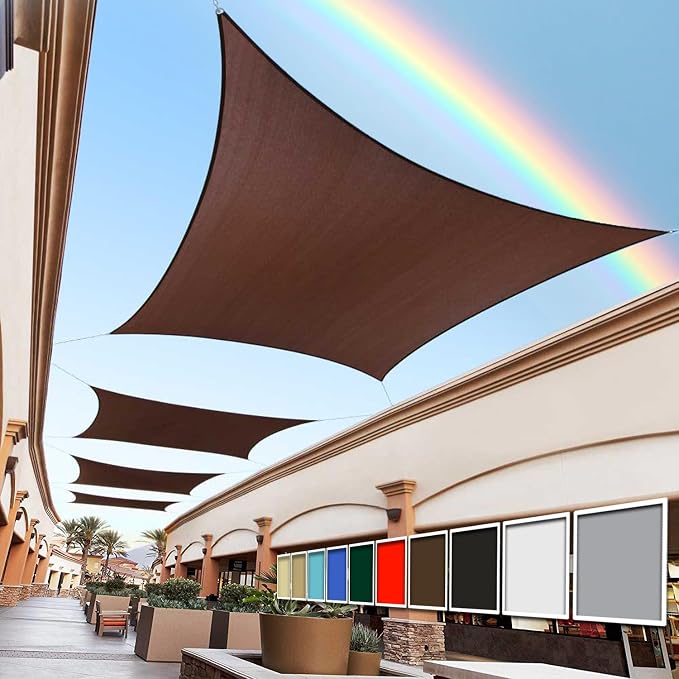 Royal Shade 7' x 19' Brown Rectangle Square Sun Shade Sail Order to Make by RoyalShade