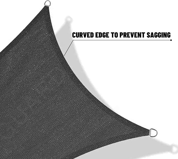 SUNNY GUARD Custom Size 14'x16'x16' Dark Grey Sun Shade Sail Right Triangle UV - Image 7
