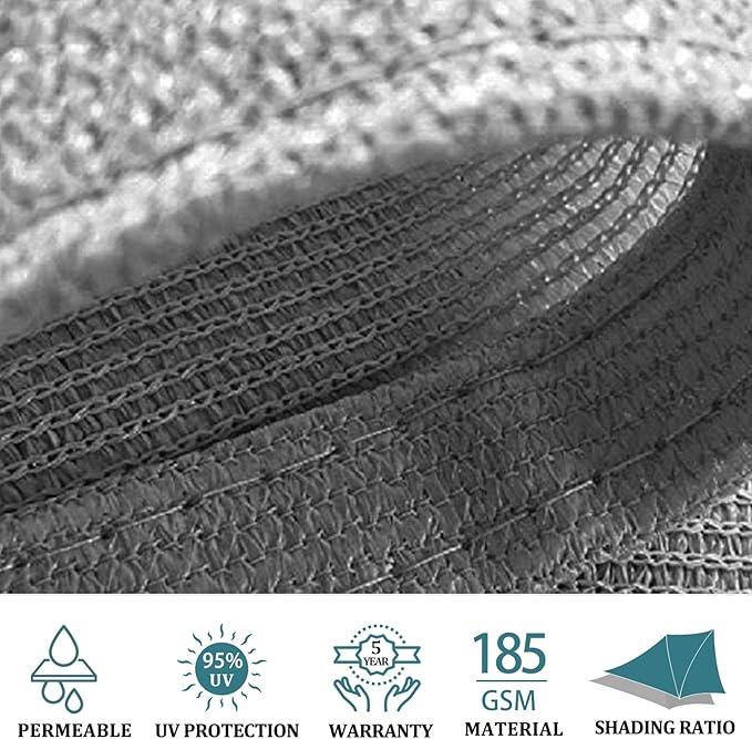 Shade&Beyond 6'x9' Sun Shade Sail Canopy Rectangle, UV Block Breathable Curved - Image 3