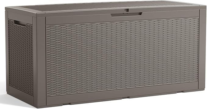 120 Gallon Outdoor Deck Box, Resin Waterproof Storage Box by KFY