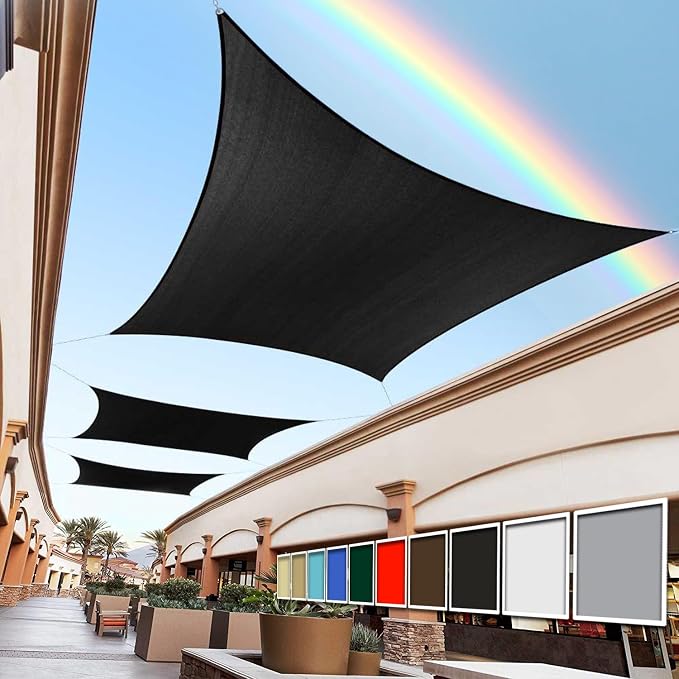 Royal Shade 7' x 21' Black Rectangle Square Sun Shade Sail Order to Make by RoyalShade