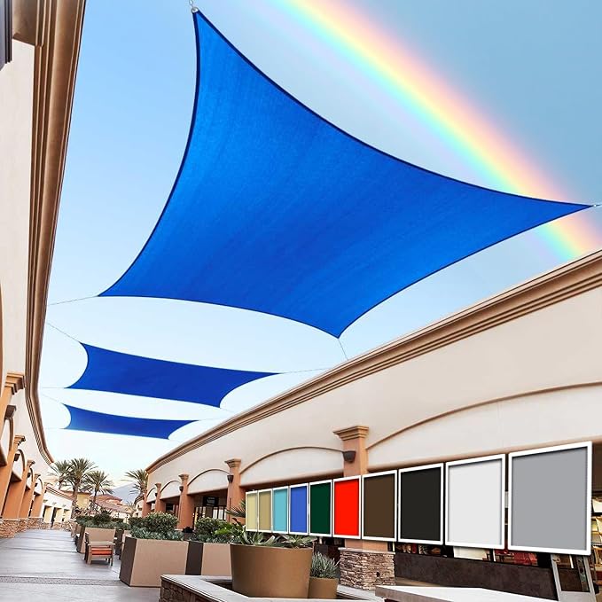 Royal Shade 19' x 21' Blue Rectangle Square Sun Shade Sail Order to Make by RoyalShade