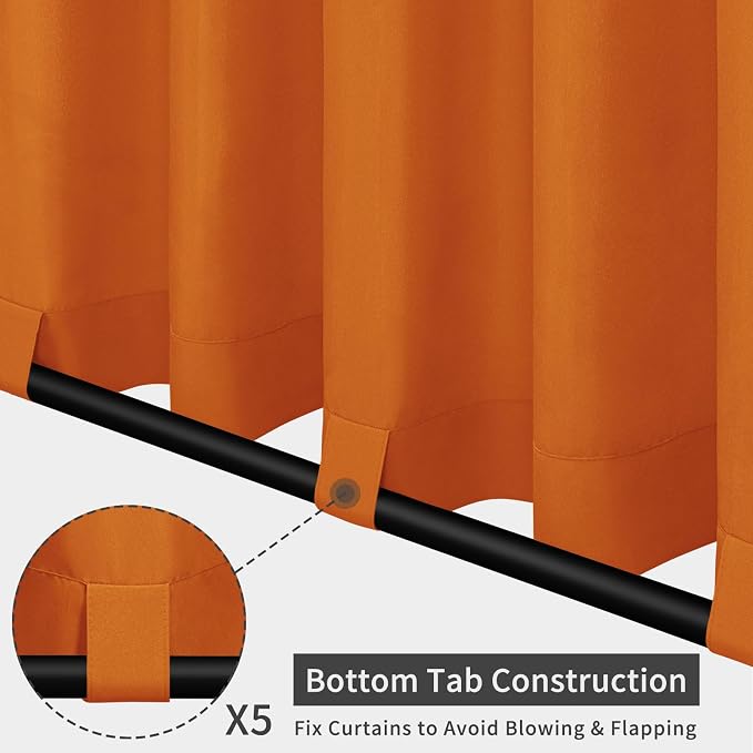 Easy-Going Outdoor Patio Curtains 2 Panels, 110x120 inch, Porch and Pergola - Image 3