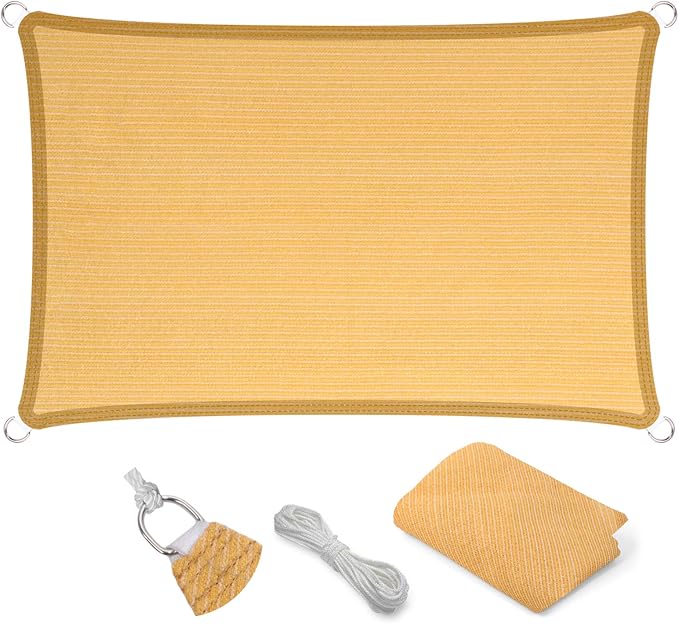 Eden's Decor 4' x 12' Wheat Sun Shade Sail Rectangular Straight Flat Edge by EdensDecorInc