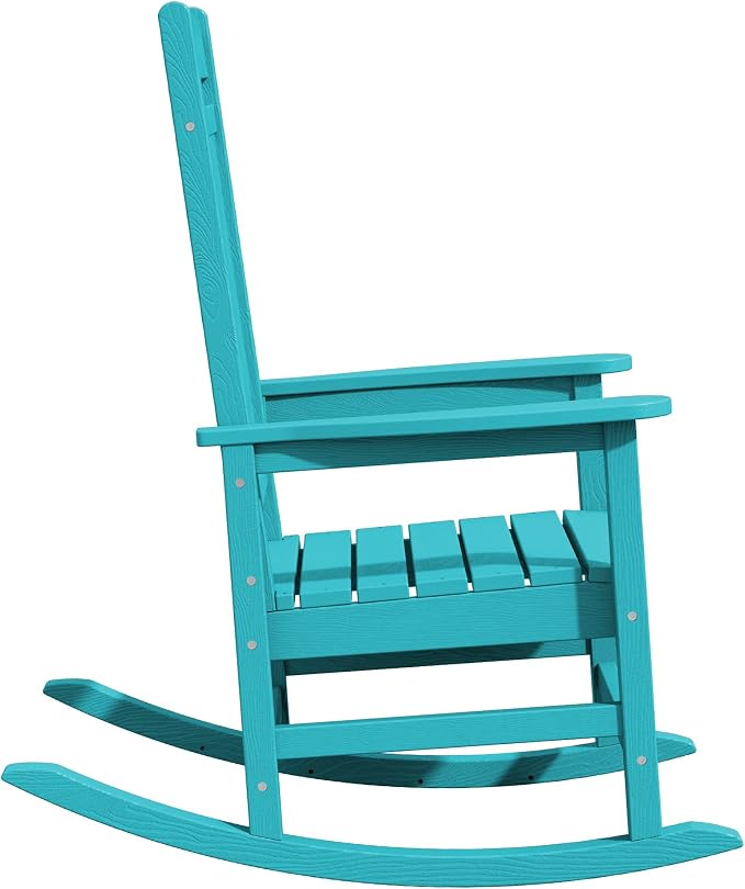 Oversized Outdoor Rocking Chairs Set of 4, HDPE Porch Rocker, Aruba | - Image 10