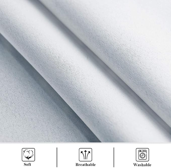 Waterproof Curtains for Patio W52 x L108 Inch Greyish White, 1 Panel | Light - Image 6