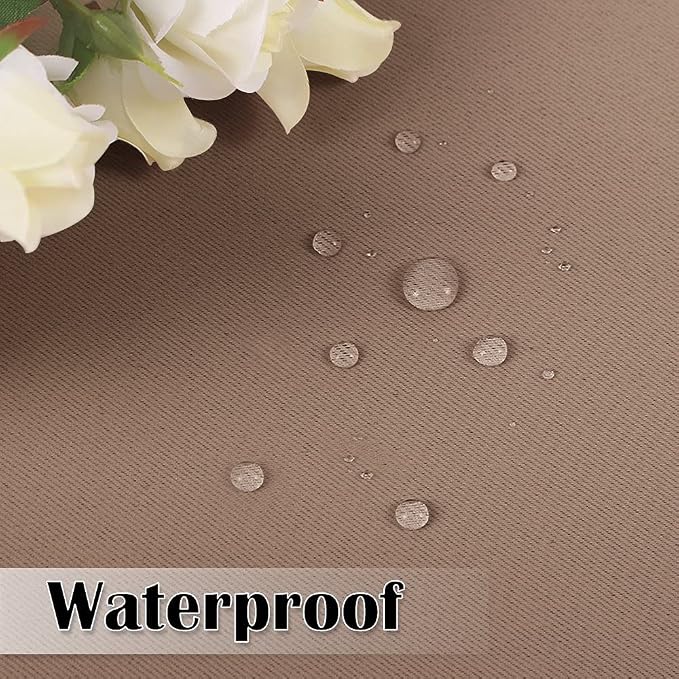 Outdoor Curtains Waterproof W52 x L108 Inch Mocha, 1 Panel | Thick Fabric Light - Image 5