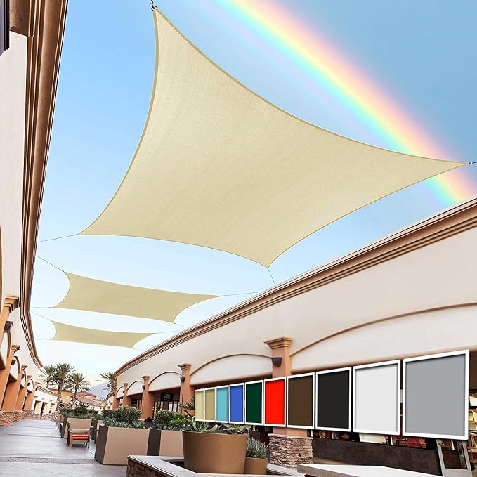 Royal Shade 10' x 10' Beige Square Sun Shade Sail Canopy Outdoor Patio Fabric by RoyalShade