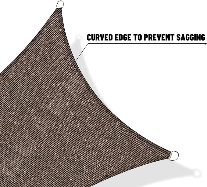 SUNNY GUARD Custom Size 8'x10'x12.8'Brown Sun Shade Sail Right Triangle UV - Image 7