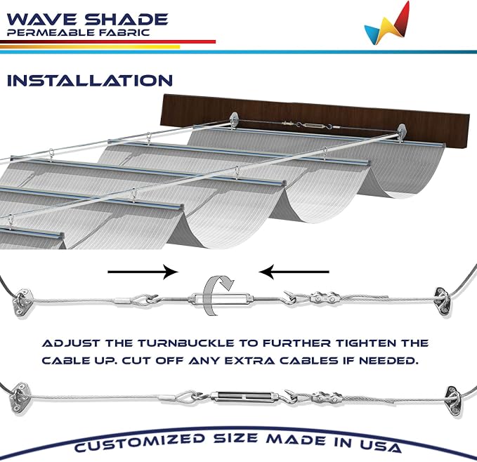 Windscreen4less 3' x 35' Retractable Sun Shade Canopy Cover Sliding Wave Shade - Image 6