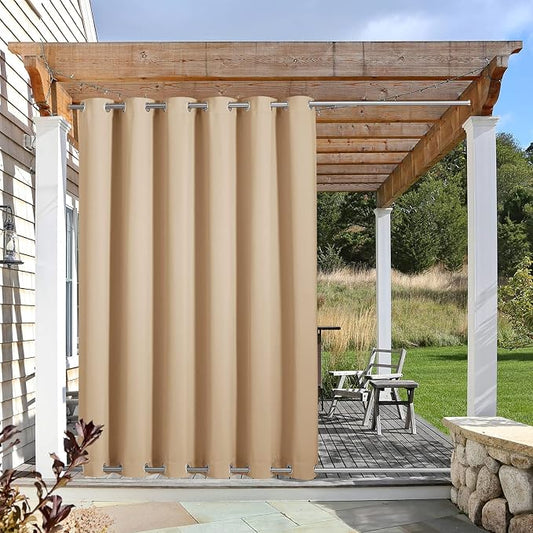 NICETOWN Outdoor Curtain for Patio Waterproof, Sunlight Block Rustproof Grommet by NICETOWN
