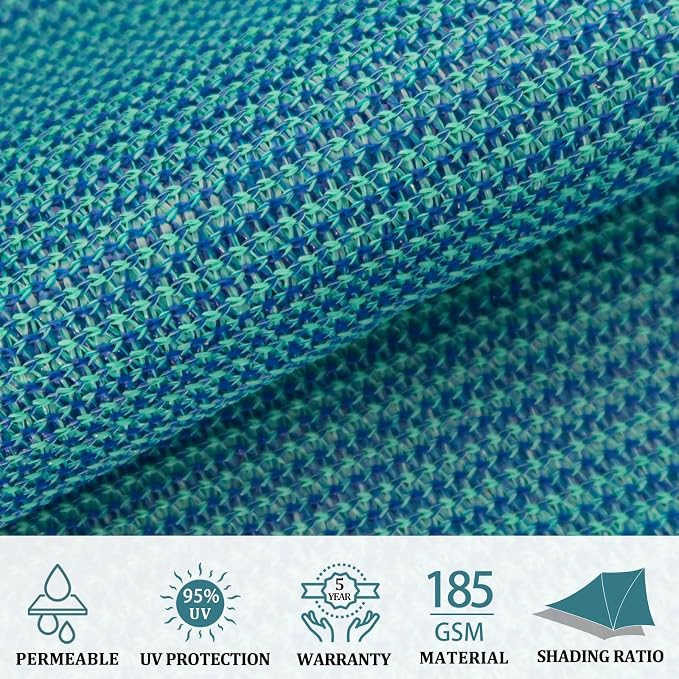 Shade&Beyond 7'x10' Sun Shade Sail Canopy Rectangle, UV Block Breathable Curved - Image 3