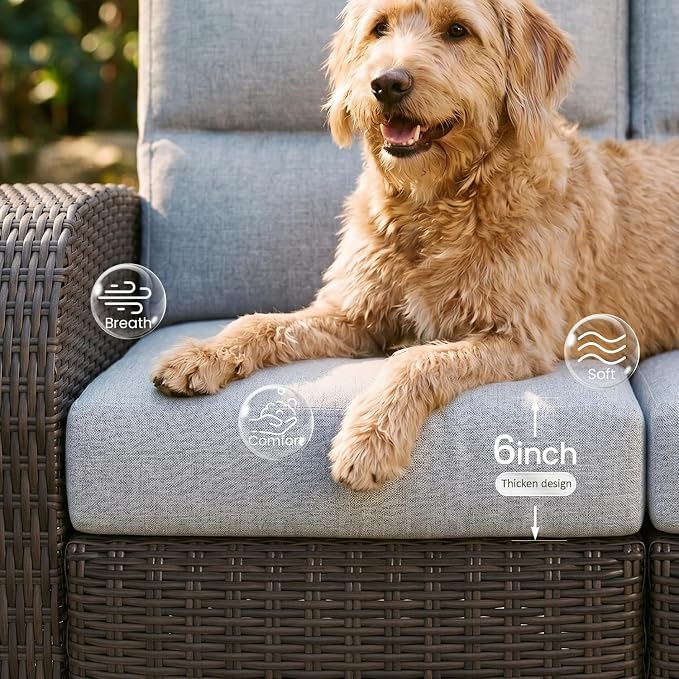 Oversized Wicker Outdoor Swivel Glider Recliner - Image 4