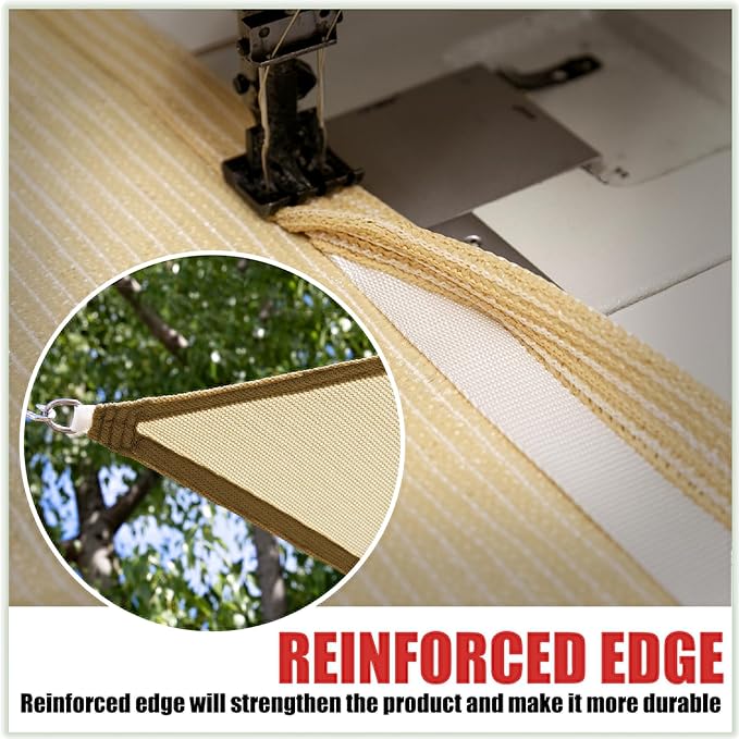 Colourtree TAPR0810 Custom Size 10' x 11' White Sun Shade Sail UPF50 Canopy UV - Image 5