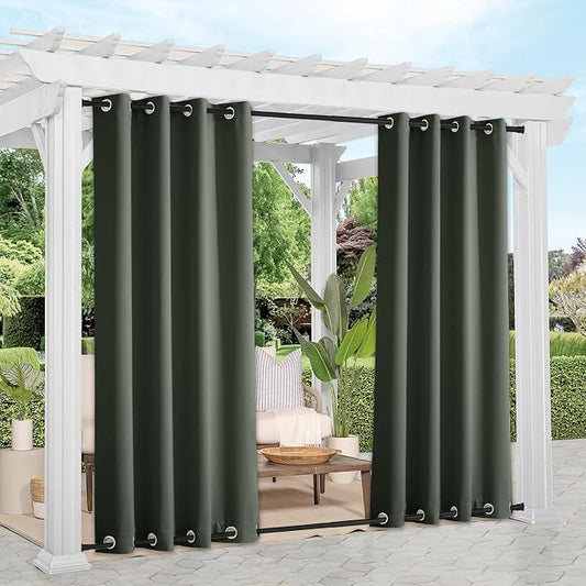 NICETOWN Outdoor Curtains 2 Panels Bottom Weighted by NICETOWN