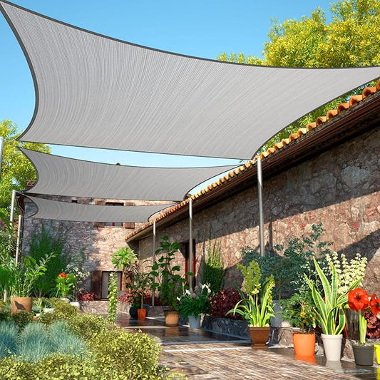 10' x 11' Grey Sun Shade Sail Square SMSLR Canopy Fabric Cloth Screen, Water by ShadeMart