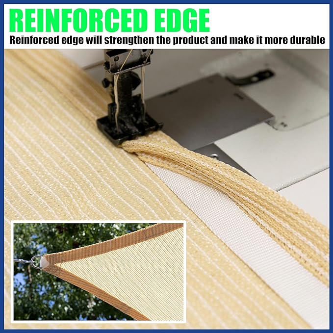 14' x 14' Red Sun Shade Sail UPF50 Square Canopy Fabric Cloth Screen smTAPR0816 - Image 5