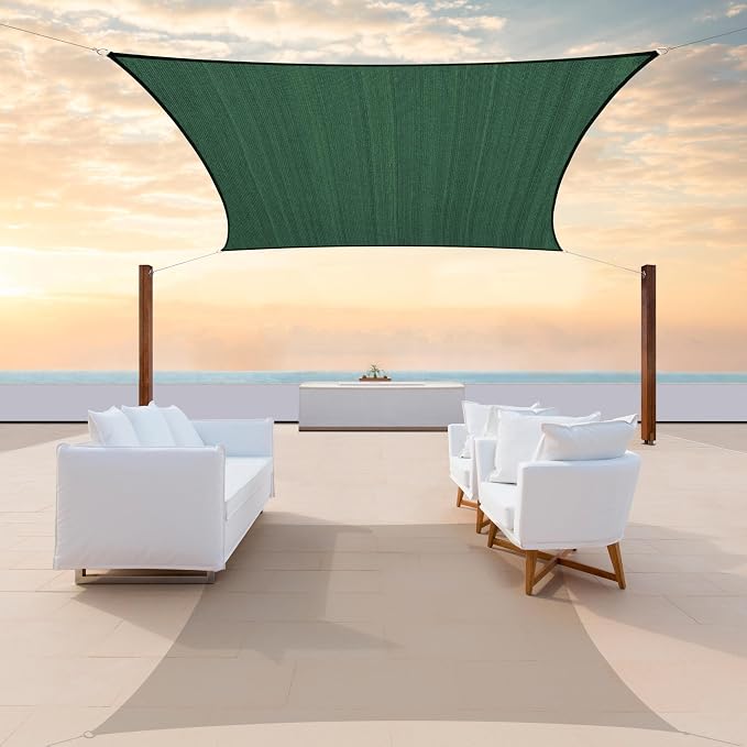 Colourtree CTAPR1220 Custom Size 11' x 16' Green Sun Shade Sail Canopy UV Block by ColourTree