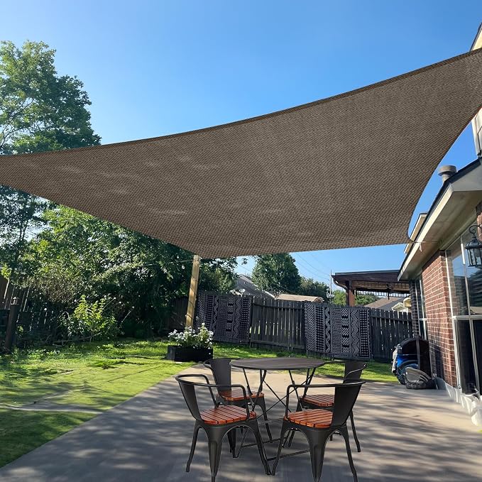 10' x 13' Rectangle Shade Sail Brown UV Block Outdoor Canopy | Outdoor sun by SUNLAX