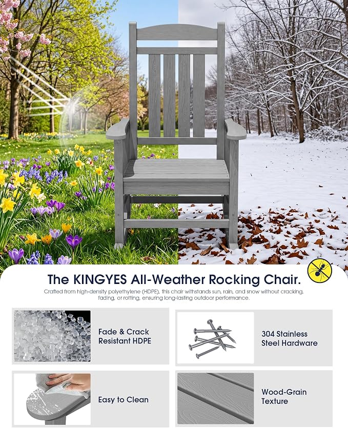 Oversized Outdoor Rocking Chair, Porch Rocker - Image 4