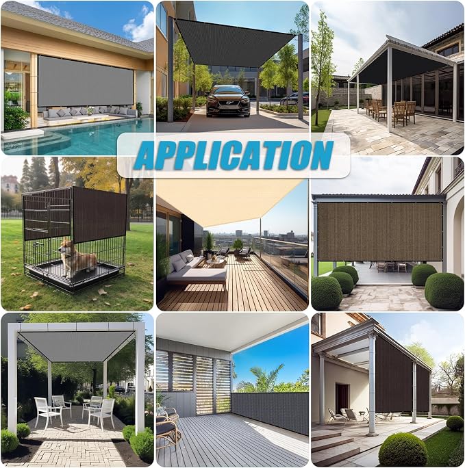 Amagenix 90% Pergola Shade Cover 14'X 18' Dark Gray Sun Shade Cloth - Image 6