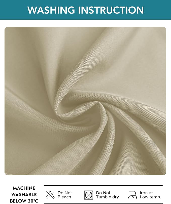 Windproof Outdoor Curtains for Patio Waterproof 4 Pcs 110x120 In Cream | - Image 7