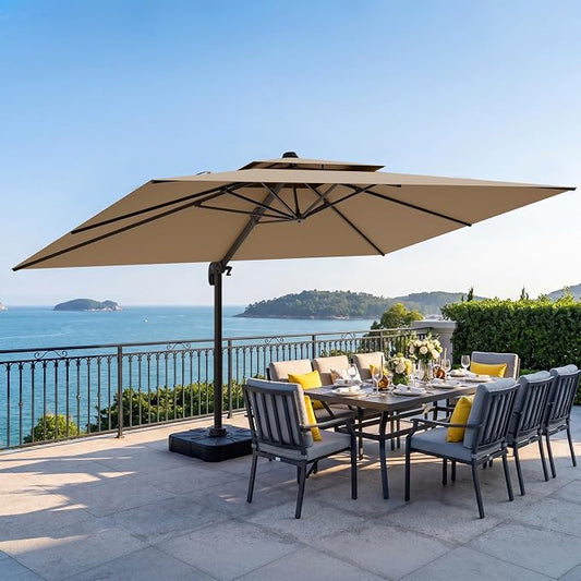 10x13 FT Patio Cantilever Umbrella by VEGOND
