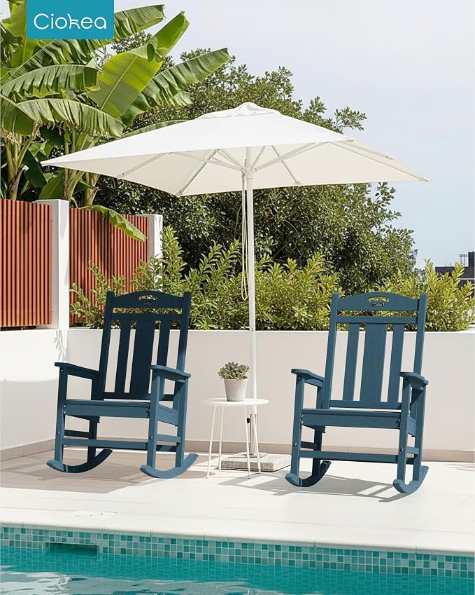 Oversized Outdoor Rocking Chairs Set of 2, 380lbs Heavy-Duty Large Patio Rocker - Image 2