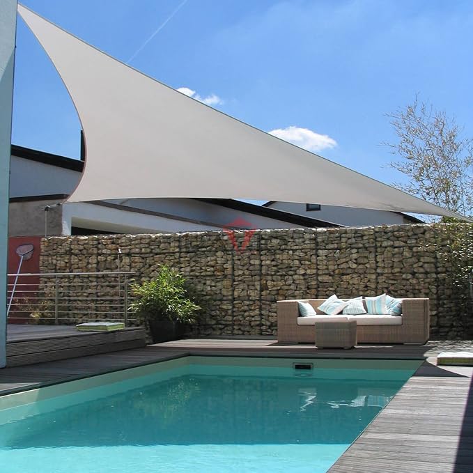 Patio Paradise 18' x 18' x 17'10" Sun Shade Sail Triangle Canopy, Permeable - Image 5