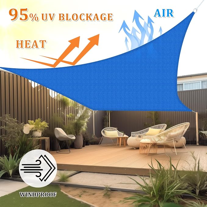 Shade&Beyond 5'x7' Sun Shade Sail Canopy Rectangle, UV Block Breathable Curved - Image 2