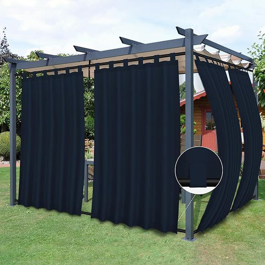 Easy-Going Outdoor Patio Curtains 2 Panels, 54x84 inch, Porch and Pergola by Easy-Going