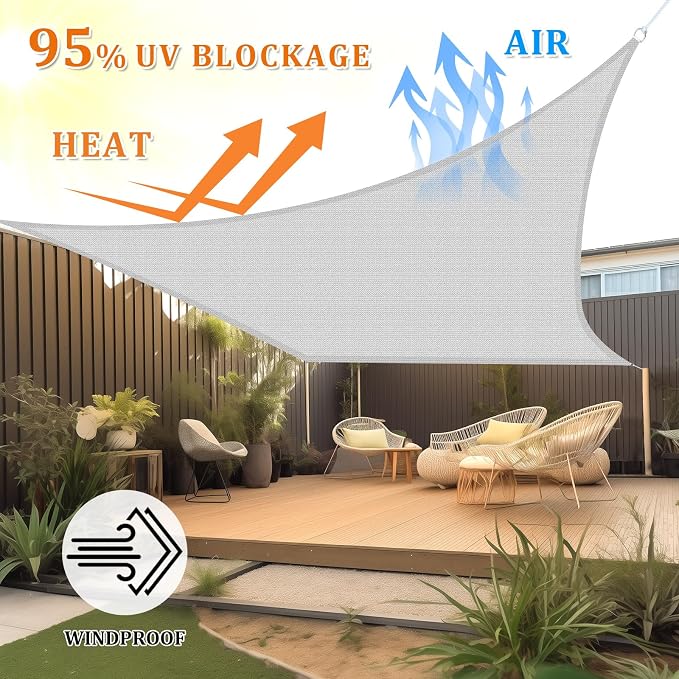 Shade&Beyond 16'x24' Sun Shade Sail Canopy Rectangle, UV Block Breathable - Image 2