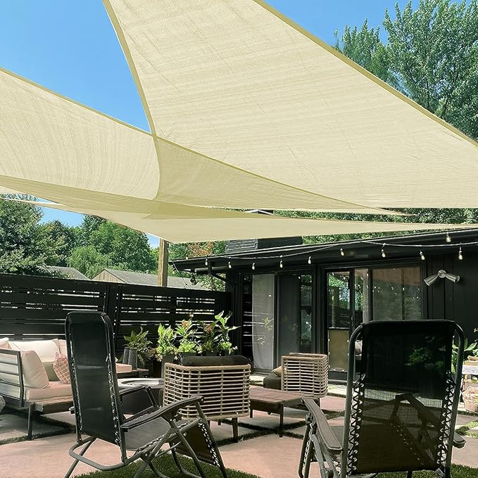 LOVE STORY Custom Size 10' x 15' x 18' Sun Shade Sail, Butter Cream | HDPE by LOVESTORY