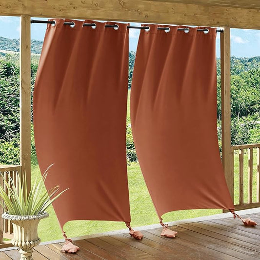 RYB HOME Outdoor Curtains for Patio Waterproof, Windproof by RYBHOME