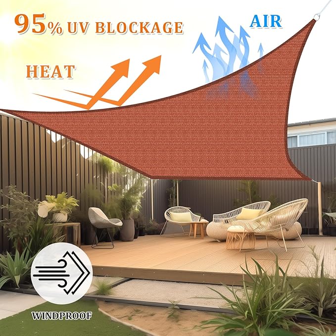 Shade&Beyond 7'x8' Sun Shade Sail Canopy Rectangle, UV Block Breathable Curved - Image 2