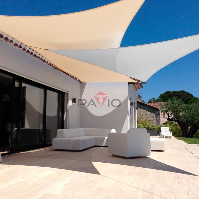 Patio Paradise 24' x 24' x 24' Sun Shade Sail Triangle Canopy Shade Cloth - Image 5