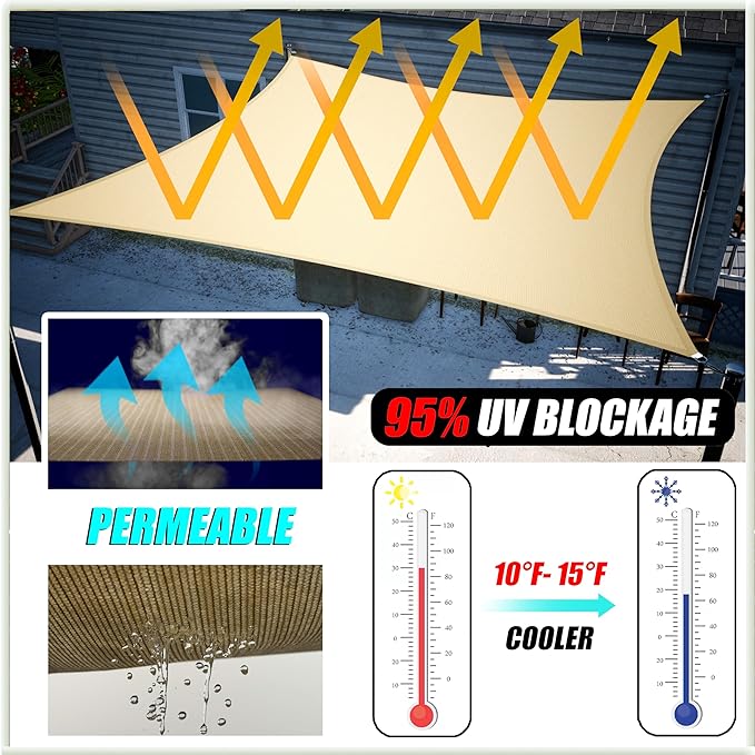 Amgo Custom Size 21' x 21' x 29.7' Green Right Triangle Sun Shade Sail UPF50+ - Image 2